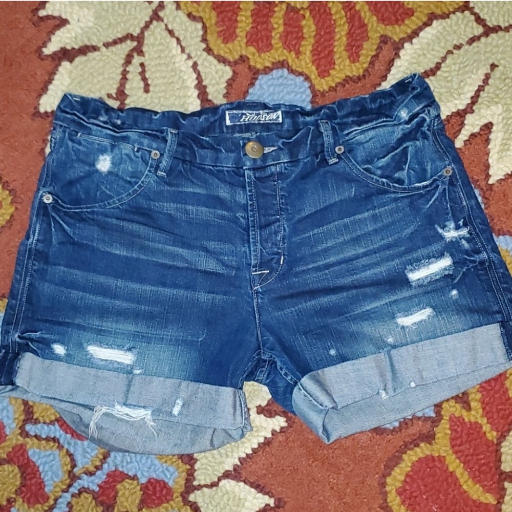 Hudson Leah Cuffed Boyfriend Destroyed Shorts